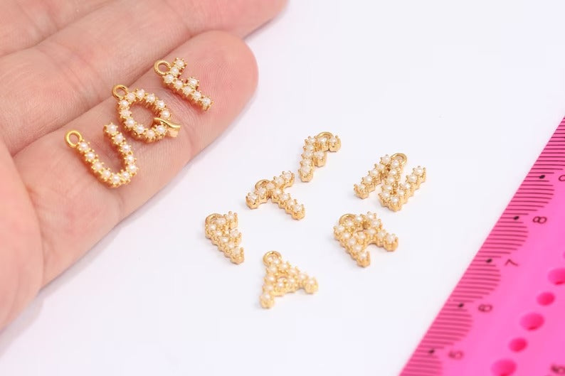 Pearl Letter Charms, Pearl Letters