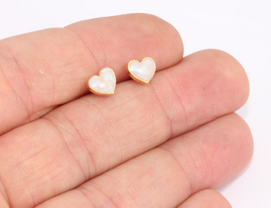 Enamel Heart Earrings