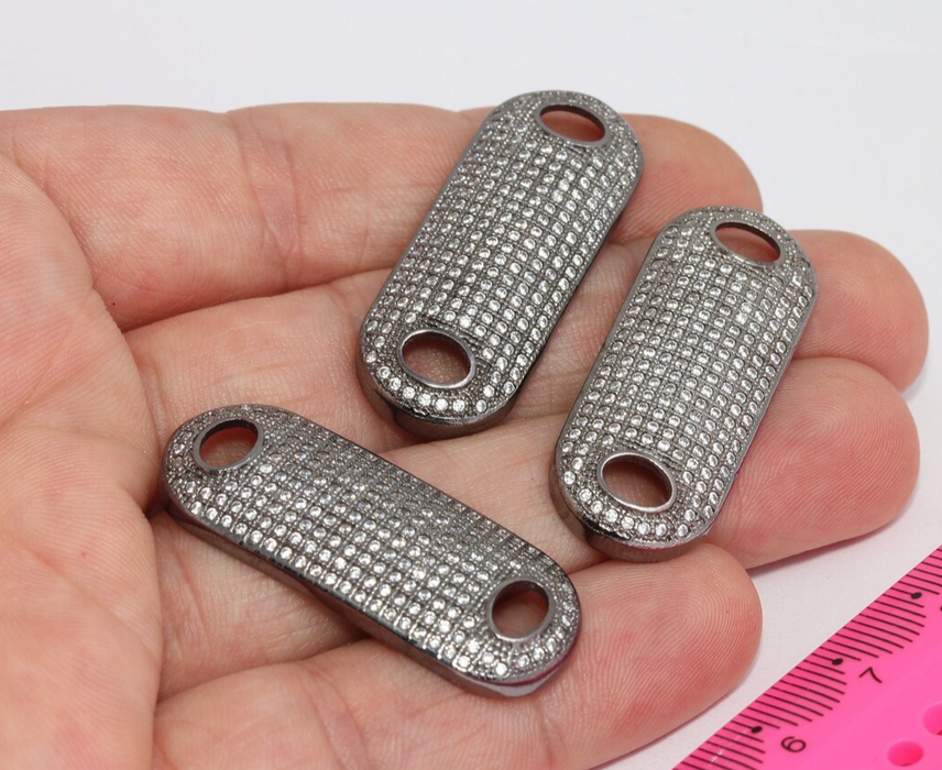 15x39mm Bronz Kaplamalı Bilezik Takıları, İki Delikli, ZRCN506