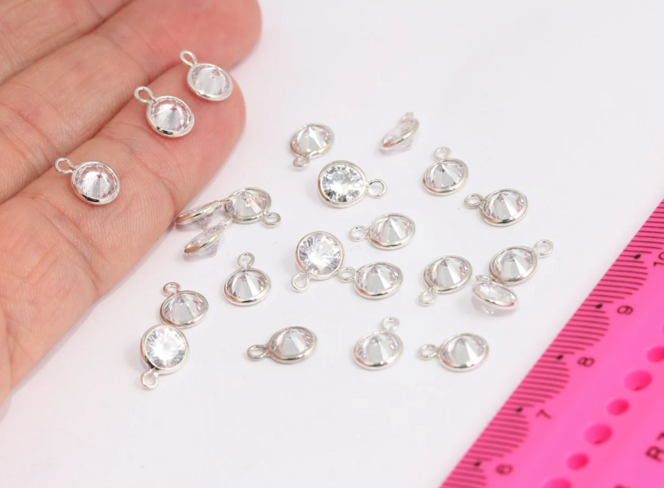 Rhodium Plated Cz Pendant