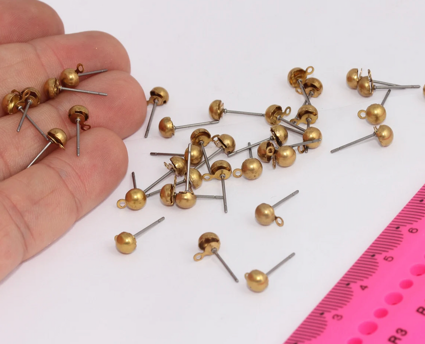 Ball Ear Pad, Earring Settings, Stud Earring Posts
