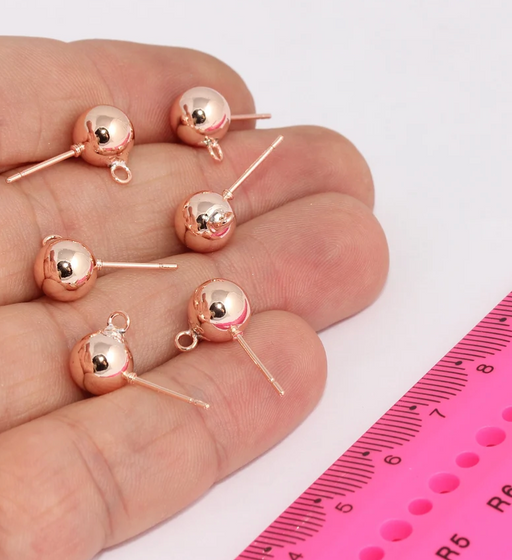 Ball Ear Posts, Gold Earring Post, Ball Stud