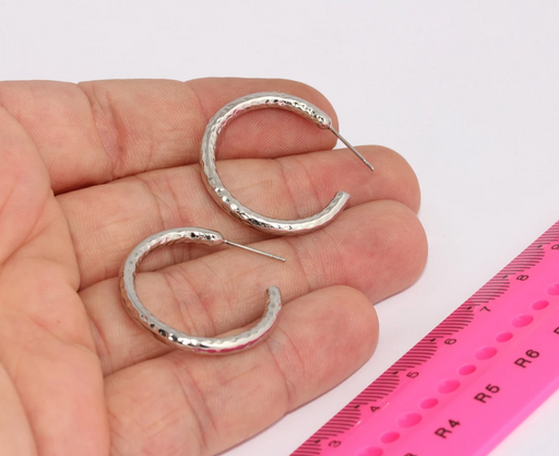 Hoop Earrings, Hammered Hoops