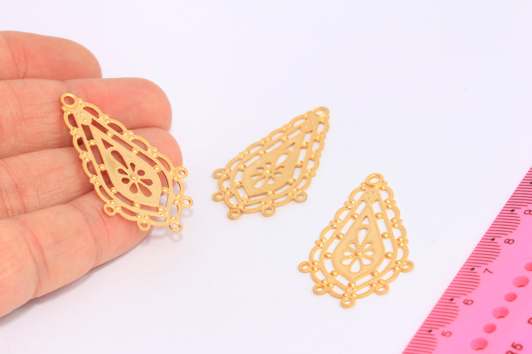 23x44mm 24k Matt Gold Hoop Earrings, Drop Earrings,BRT722