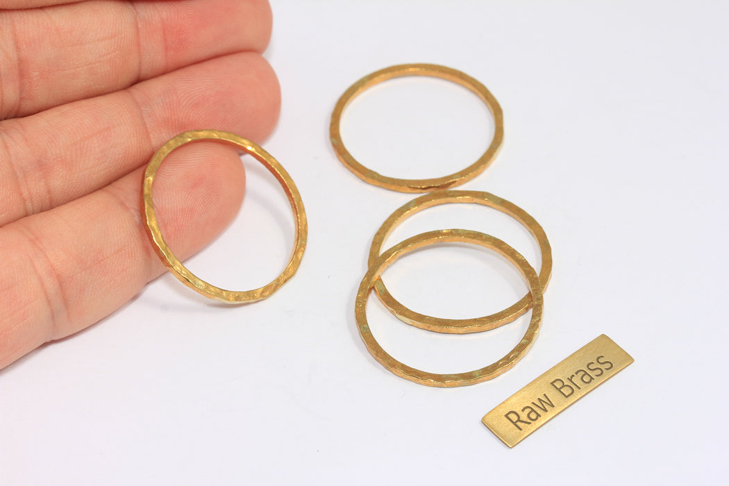 Anello chiuso in ottone grezzo da 20 mm, ciondolo a cerchio con connettore, connettore rotondo, connettore ad anello, KA5