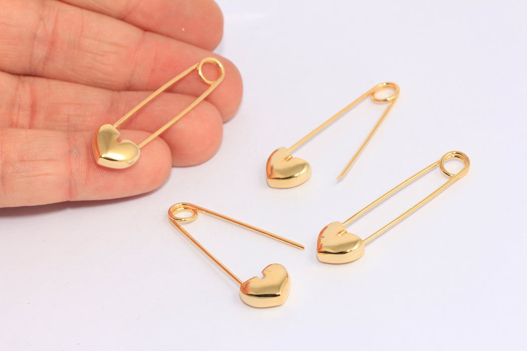 Shiny Gold Plated Safety Pin Charm