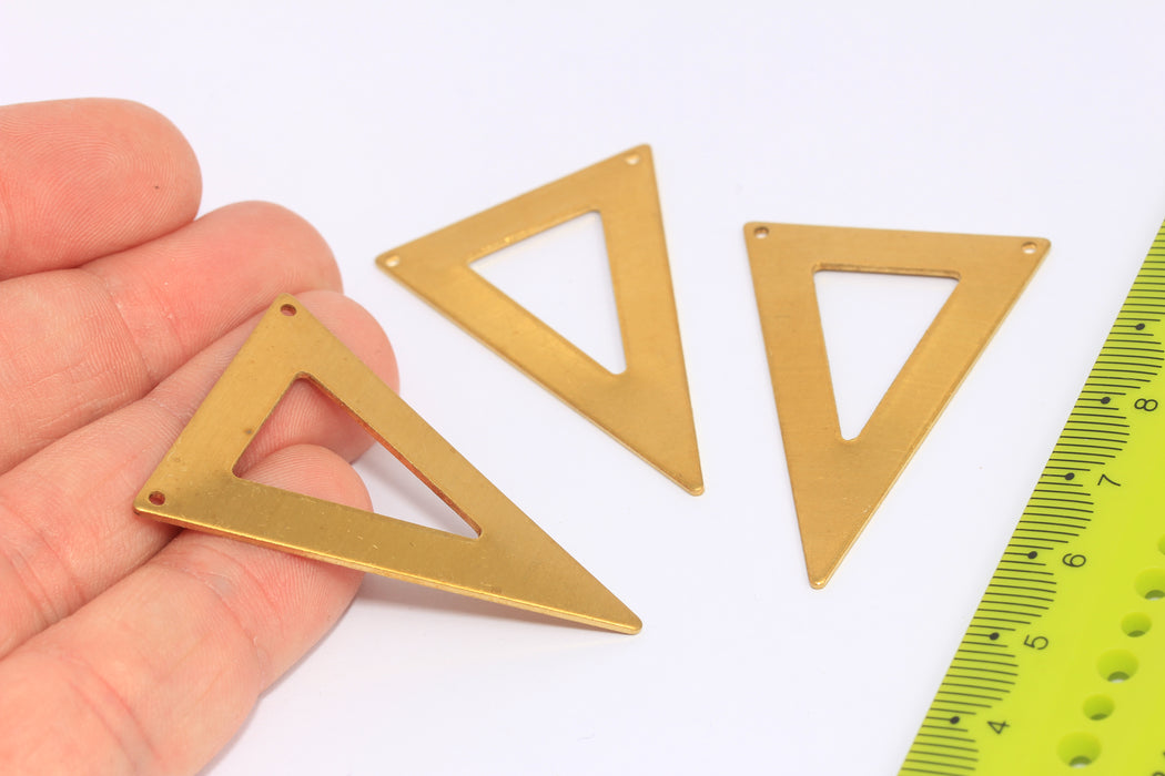 31x46mm Raw Brass Pendant, Triangle Pendant, Geometric Charm,CHK101-4
