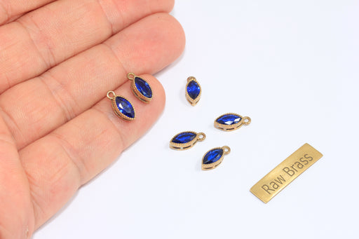 Brass CZ Drop Charm