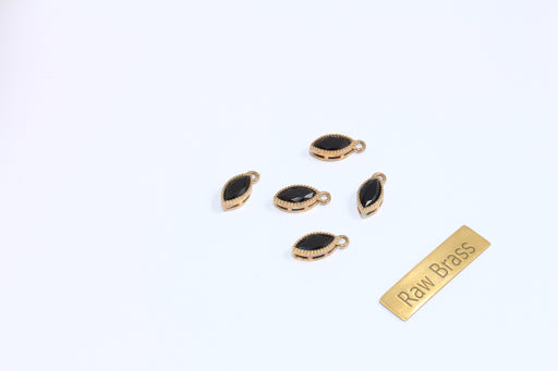 Brass CZ Drop Charm