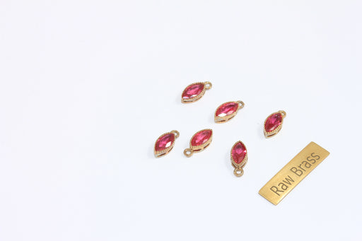 Brass CZ Drop Charm