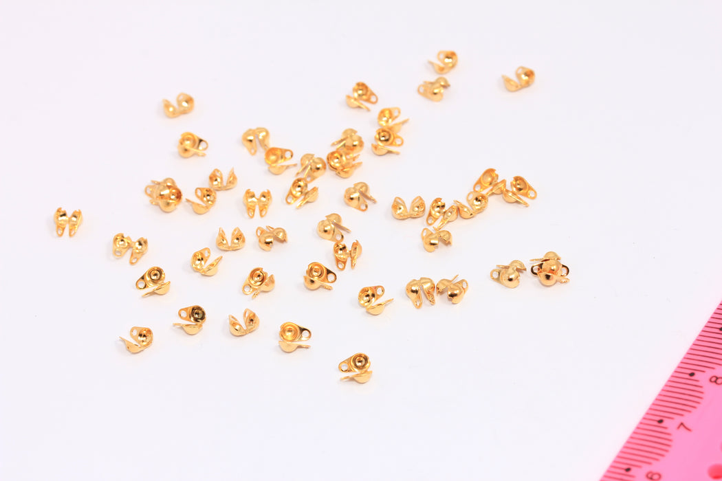 Shiny Gold Crimp Ends