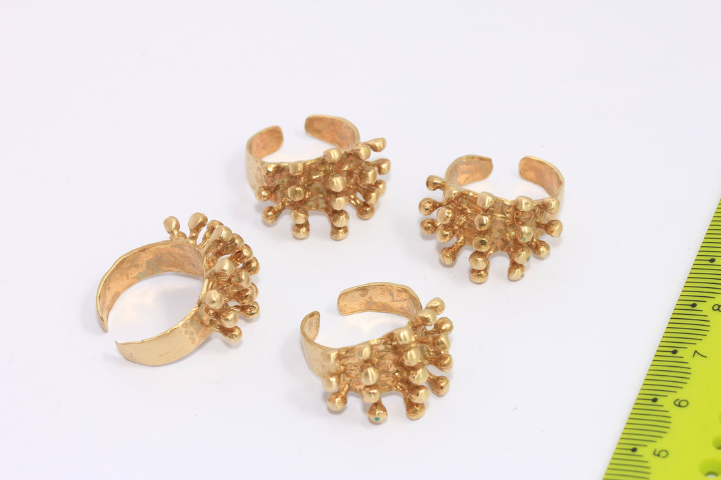 18mm Raw Brass Ball Ring, Statement Brass Rings, Raw Brass Findings, MLS946