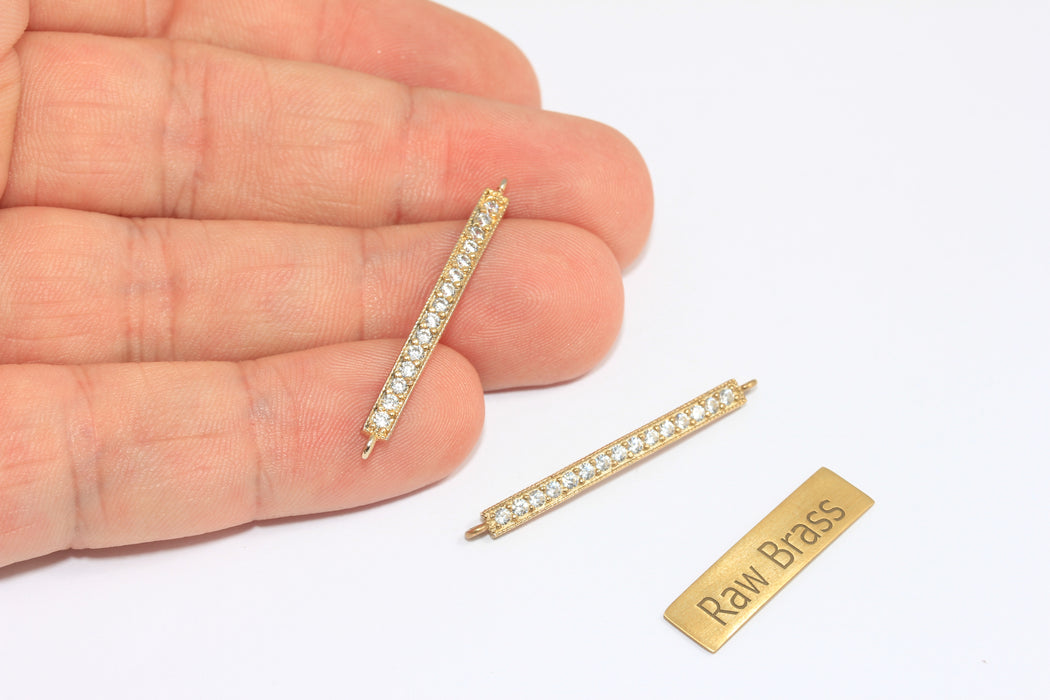 3x35mm 24 ayar Parlak Altın Bilezik Çubuğu, CZ Çubuk Bilezik, ZRCN810