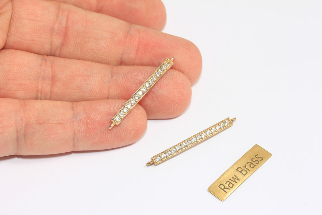 Brass CZ Bracelet Bar