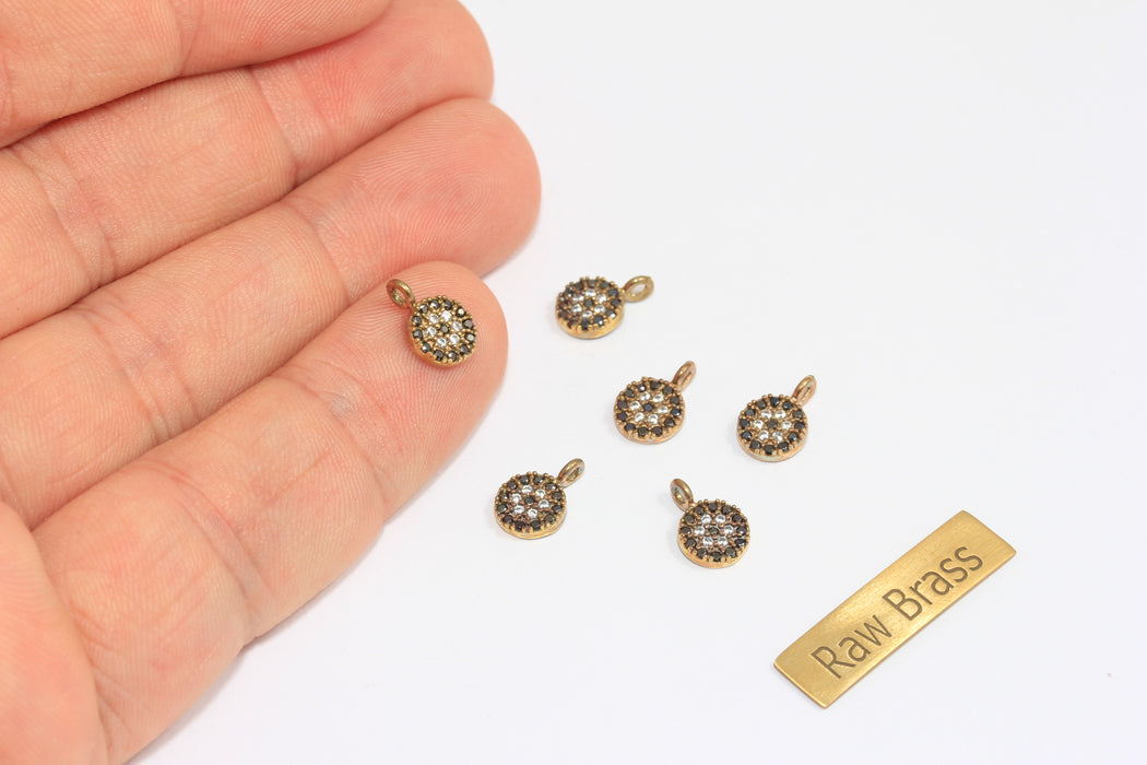 7x9mm 24 ayar Parlak Altın Kübik Zirkonya Nazarlık Damlası, Mavi Mikro Döşeme Nazarlık, KDR107-3
