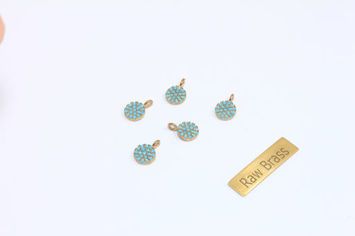 Brass CZ Drop Charms
