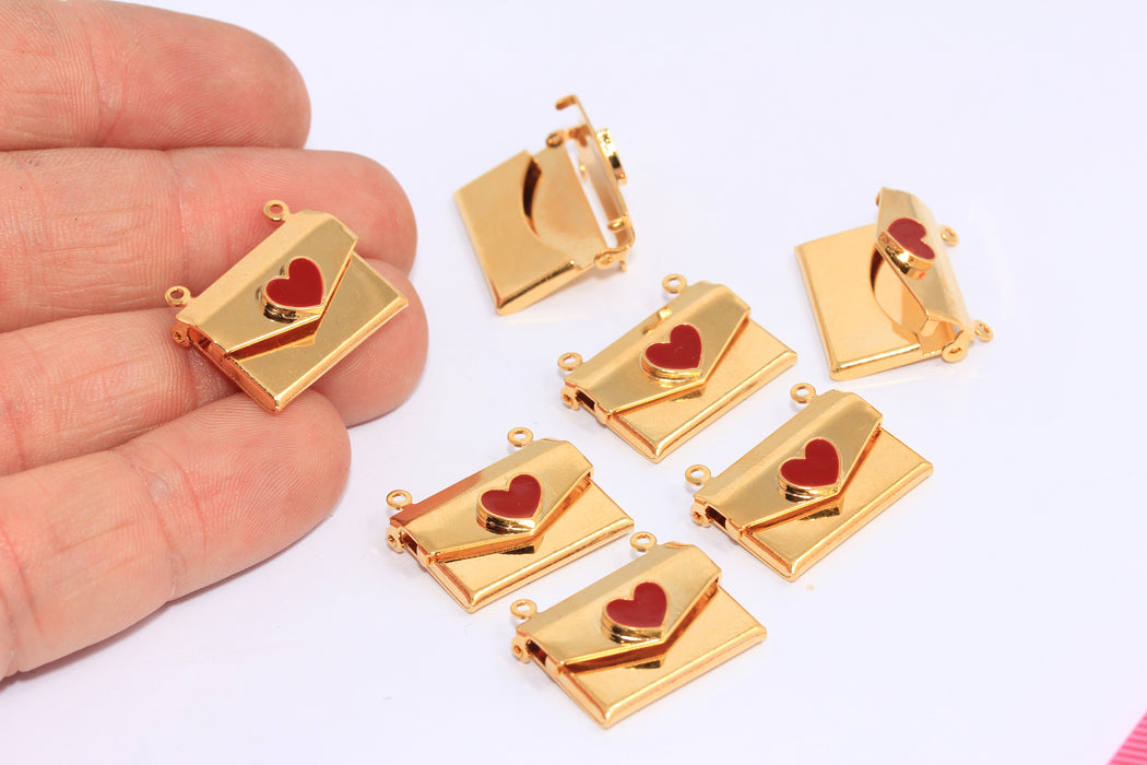 Shiny Gold Envelope Necklace Charm , Personalized Gift, Valentine's Day Gift , CHK109-2