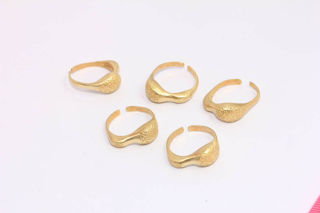 Copy of 16-17mm Raw Brass Ring, Hammered Irregular Shape Brass Ring, CHK230-3