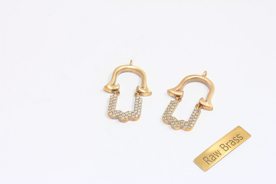 Brass CZ Fatima Hand Charm