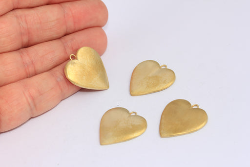 Brass Heart Charms