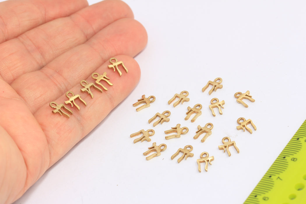 Brass Pi Letter Beads