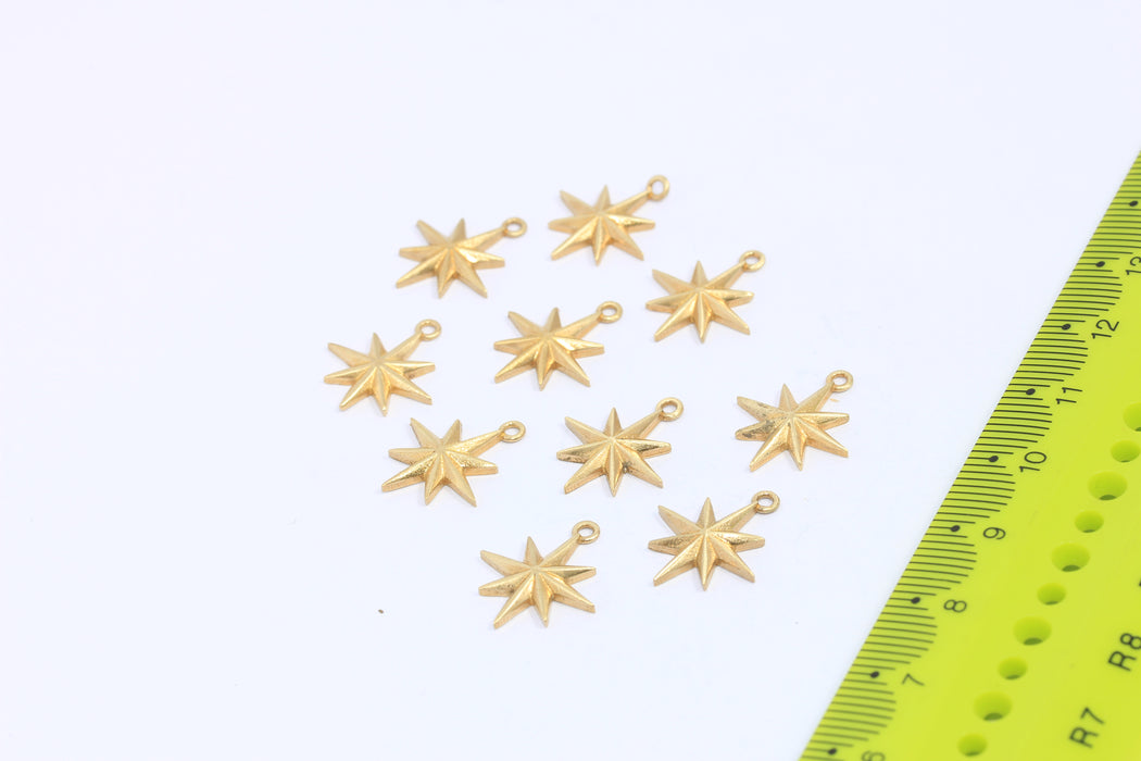 Brass North Star Charms