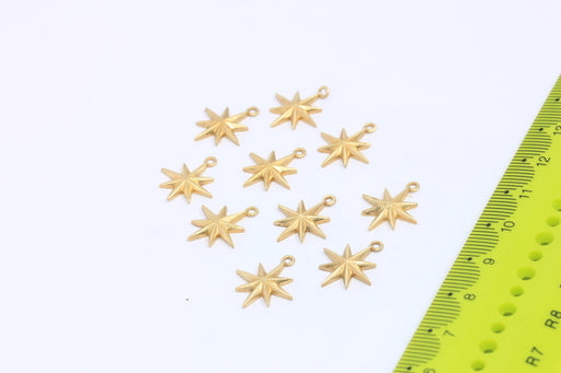 Brass North Star Charms