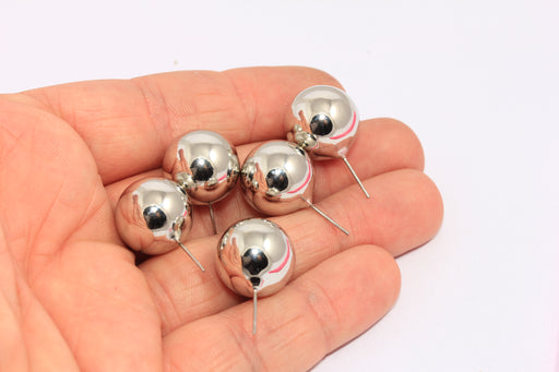 Ball Ear Posts, Large Ball Stud Earrings