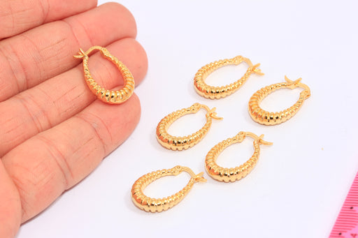 Oval Earrings, Braided Oval Hoop Earrings