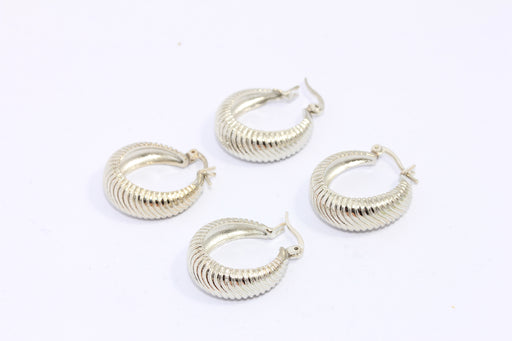 Shell Earrings, Textured Shell Hoops
