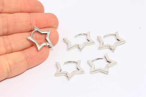 Star Earrings, Silver Lever Back Earrings