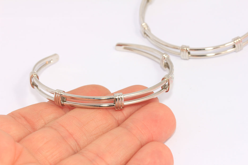 Rhodium Plated Wire Bracelet