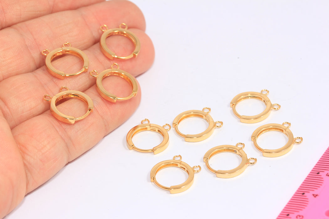 Earring Lever Back Earrings, Hoops With 2 Loops
