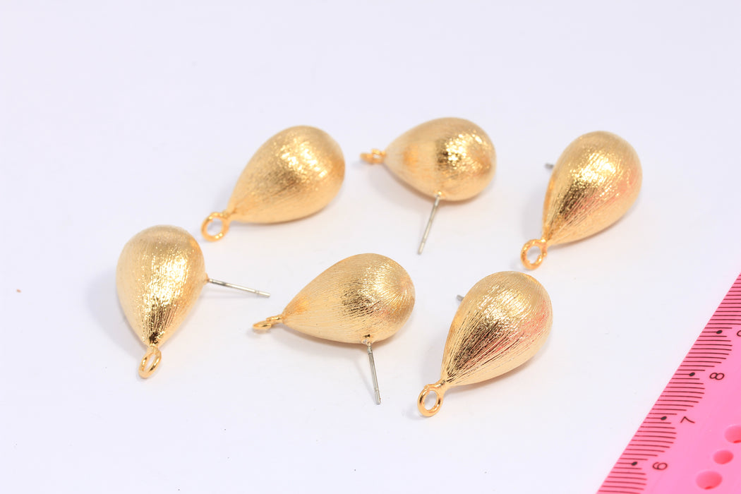 Stud Earrings, Textured Teardrop Studs