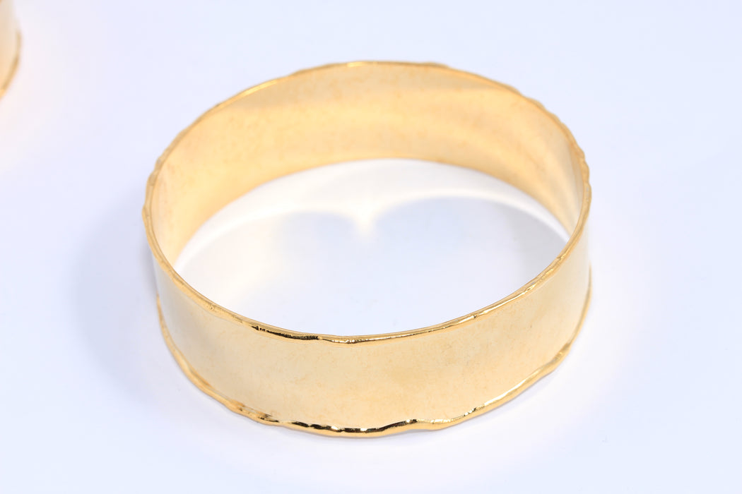 20mm 24k Shiny Gold Cuff Bracelet, Handmade Close Bracelet, CHK67-1