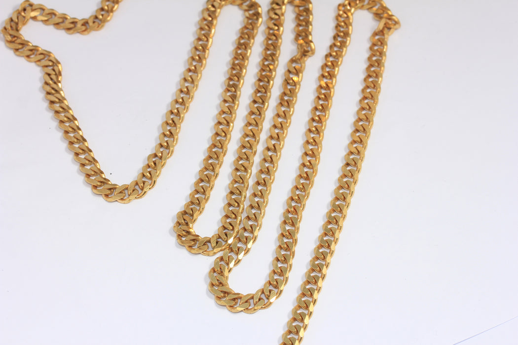 5,8x7m Raw Brass Faceted Chain, Thick Strong Curb Chain, KPT48