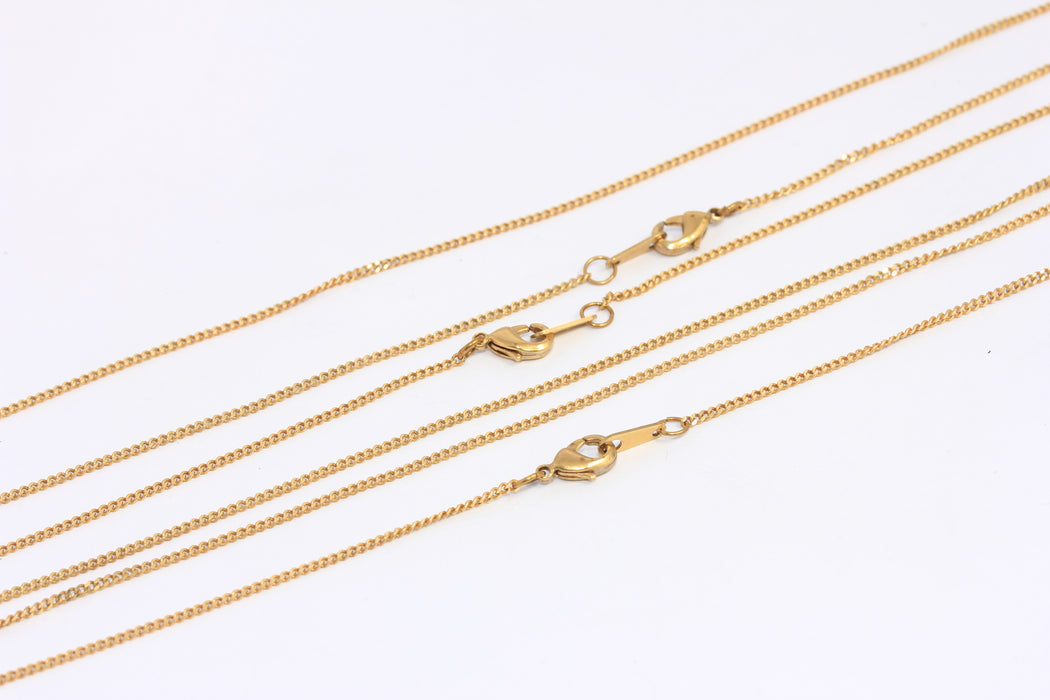 1,4mm Raw Brass Curb Chain Necklace, Ready Tiny Curb Necklace, KPT51-2