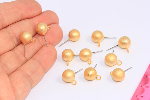 Ball Stud Earrings With Loop