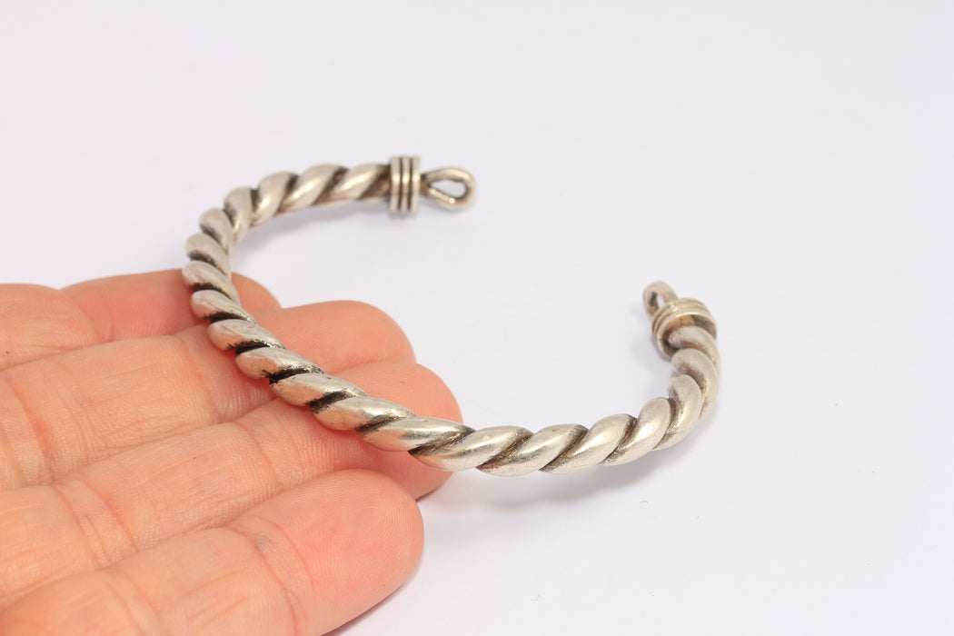 Antique Silver Wire Bracelet Cuff