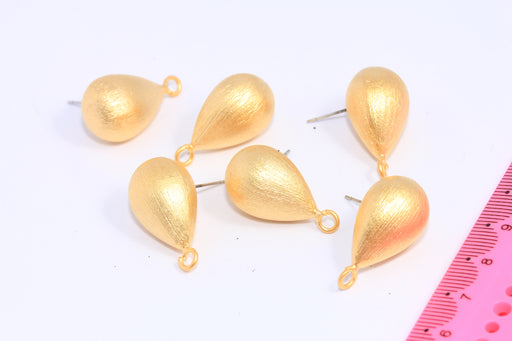 Stud Earrings, Textured Teardrop Studs