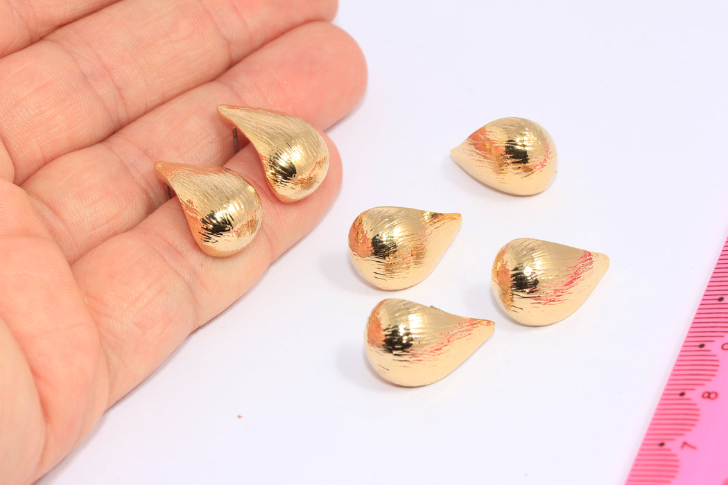 Puffed Teardrop Stud Earrings