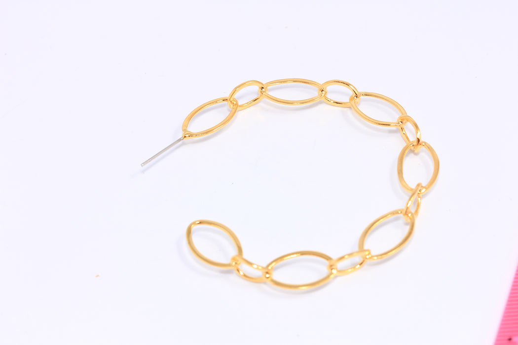 Hoop Earrings, Chain Link Shape Hoops