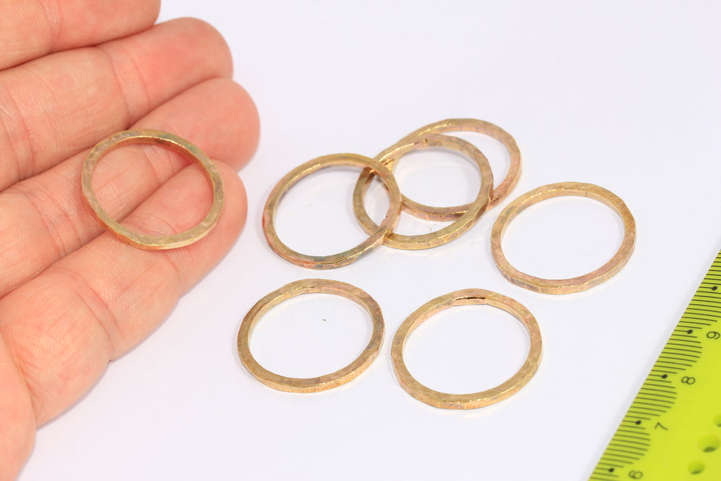 25 mm Ham Pirinç Kapalı Yüzük, Çekiçlenmiş Yüzük Takıları, CHK451-5