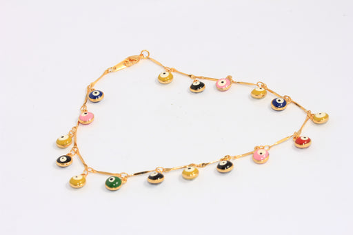Shiny Gold Evil Eye Bracelet
