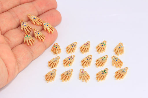 Shiny Gold Hamsa Beads