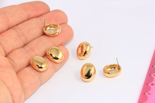 Ball Ear Posts, Gold Drop Stud Earrings