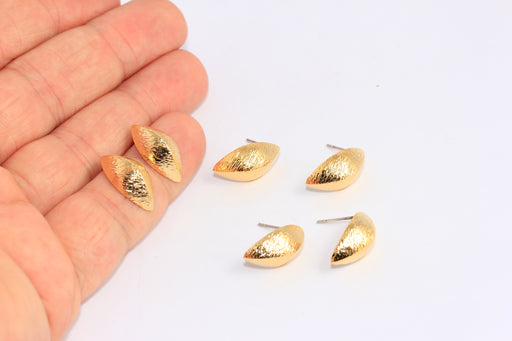 Stud Earrings, Textured Shell Studs