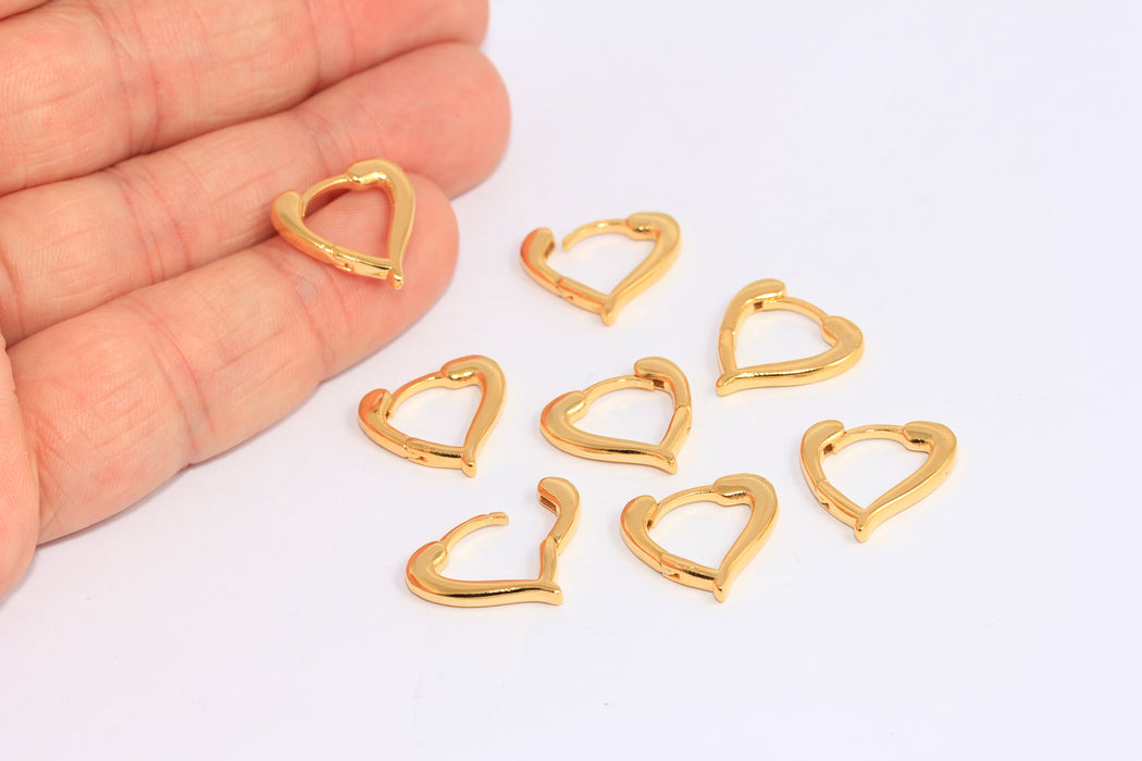 Heart Earrings, Heart Shaped Hoops