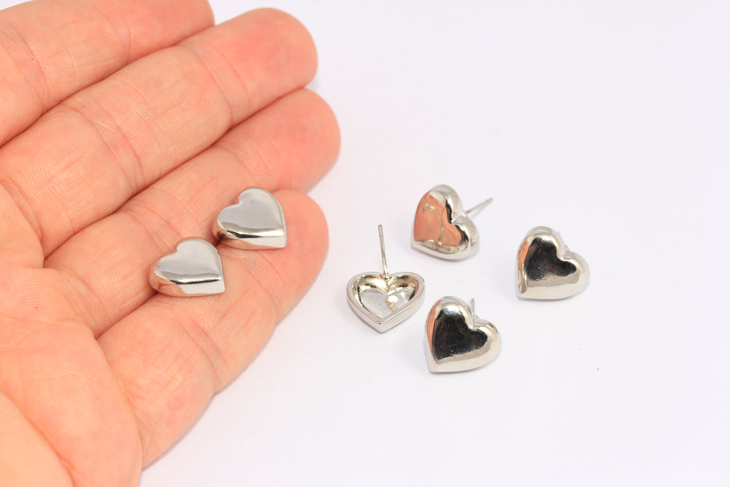 Heart Earrings, Heart Shaped Studs