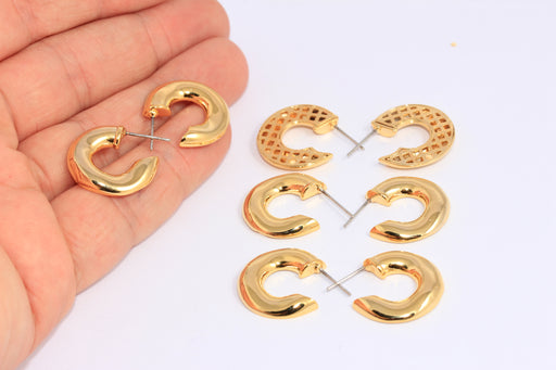 Disc Earrings, Flat Hoop Earrings